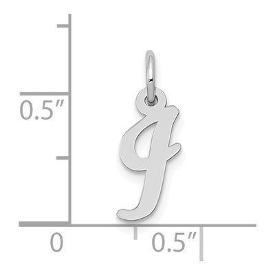 10K White Gold Initial I Charm – view 3