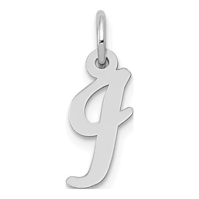 10K White Gold Initial I Charm