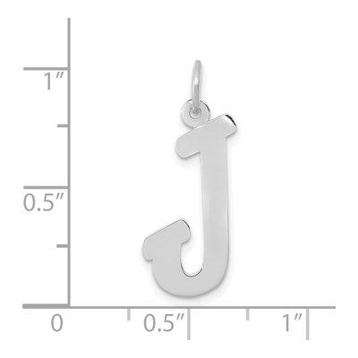 10K White Gold Small Script Initial J Charm – view 3