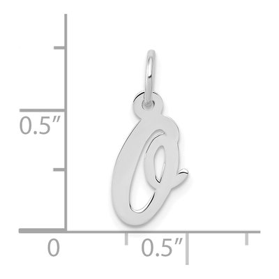 10K White Gold Small Initial O Charm – view 2