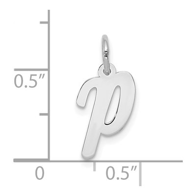10K White Gold Initial P Charm – view 3
