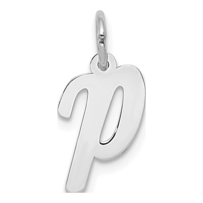 10K White Gold Initial P Charm