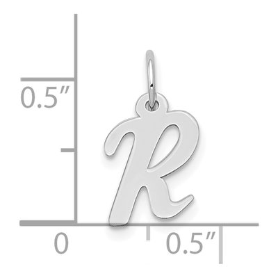10K White Gold Initial R Charm – view 3