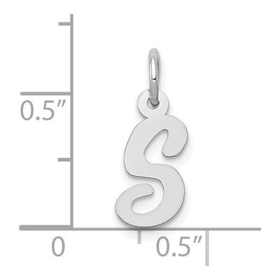 10K White Gold Initial S Charm – view 3