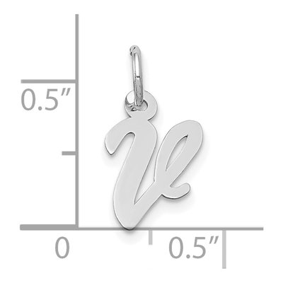 10K White Gold Initial V Charm – view 3