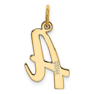 10K Yellow Gold Script Letter A Charm – view 3