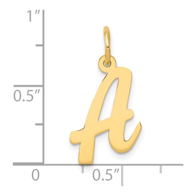 10K Yellow Gold Script Letter A Charm – view 4