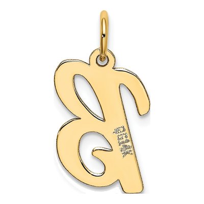 10K Yellow Gold Script Letter B Charm – view 3