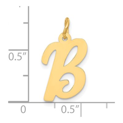 10K Yellow Gold Script Letter B Charm – view 4