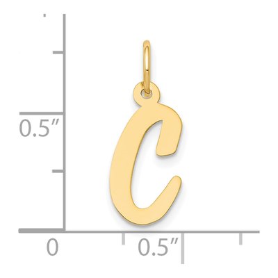 10K Yellow Gold Script Letter C Charm – view 4