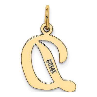 10K Yellow Gold Script Letter D Charm – view 3
