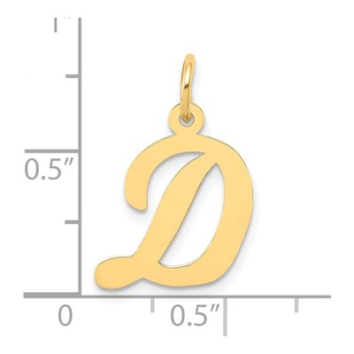 10K Yellow Gold Script Letter D Charm – view 4