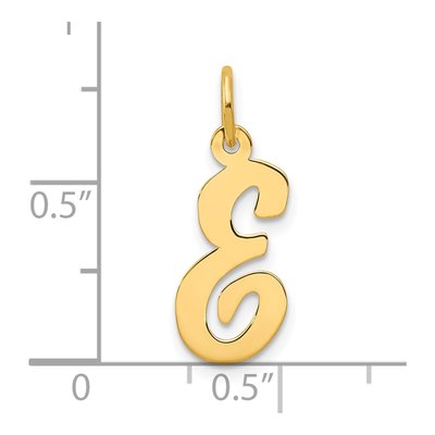 10K Yellow Gold Script Letter E Charm – view 4