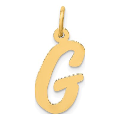 10K Yellow Gold Script Letter G Pendant