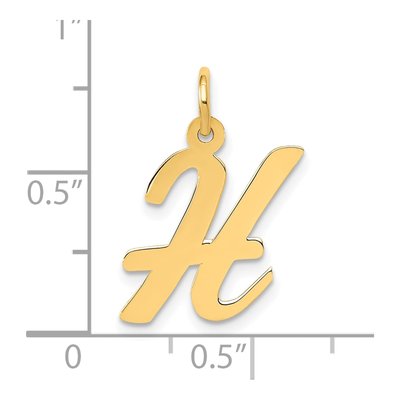 10K Yellow Gold Script Letter H Charm – view 5