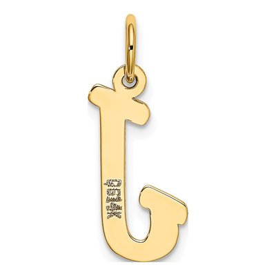 10K Yellow Gold Script Letter J Pendant – view 3