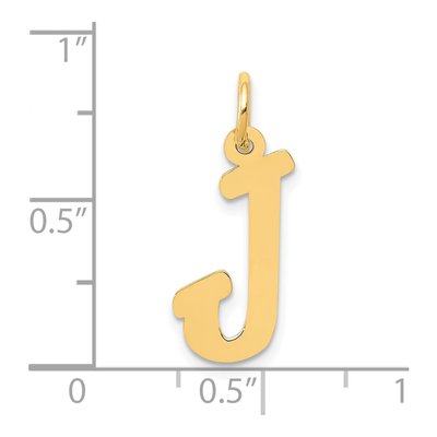 10K Yellow Gold Script Letter J Pendant – view 4