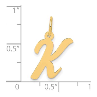 10K Yellow Gold Script Letter K Pendant – view 4