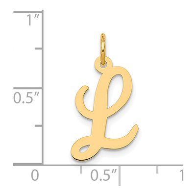 10K Yellow Gold Script Letter L Pendant – view 4