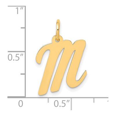 10K Yellow Gold Script Letter M Charm – view 4