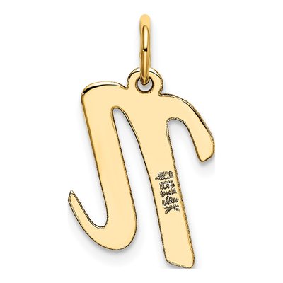 10K Yellow Gold Script Letter N Charm – view 4