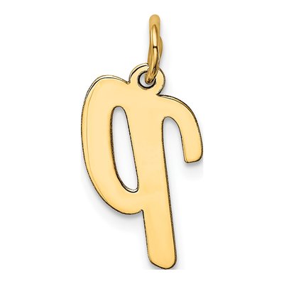 10K Yellow Gold Script Letter P Pendant – view 4