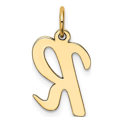 10K Yellow Gold Script Letter R Charm – view 4