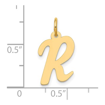 10K Yellow Gold Script Letter R Charm – view 5
