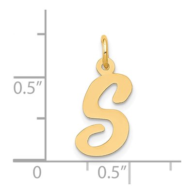 10K Yellow Gold Script Letter S Pendant – view 4