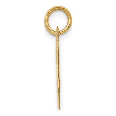 10K Yellow Gold Script Letter V Charm – view 3