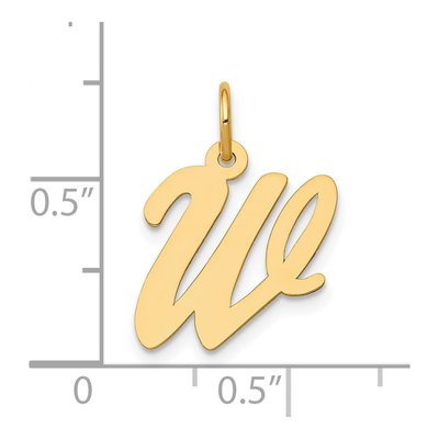 10K Yellow Gold Script Letter W Charm – view 5