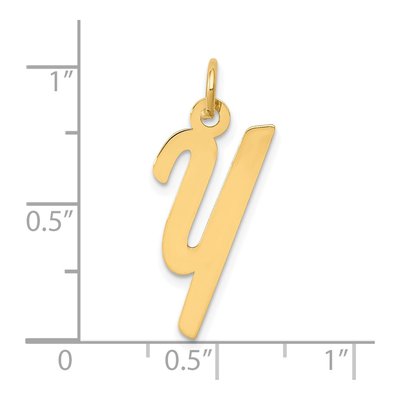 10K Yellow Gold Script Letter Y Charm – view 3