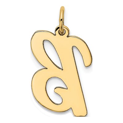 10K Yellow Gold Large Script Letter B Charm – view 3