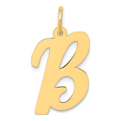10K Yellow Gold Large Script Letter B Charm