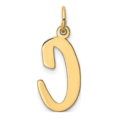 10K Yellow Gold Script Letter C Charm – view 3