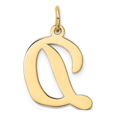 10K Yellow Gold Large Script Letter D Charm – view 3