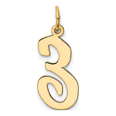 10K Yellow Gold Large Script Letter E Charm – view 3