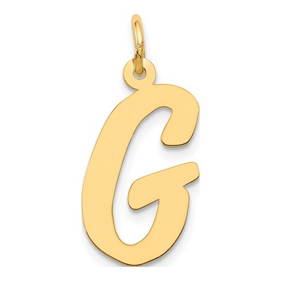 10K Yellow Gold Large Script Letter G Charm
