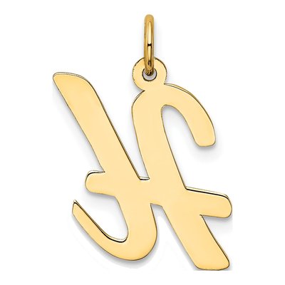 10K Yellow Gold Large Script Letter H Charm – view 3