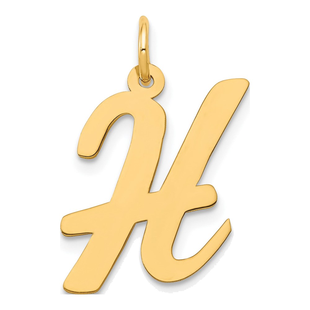 10K Yellow Gold Large Script Letter H Charm