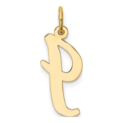 10K Yellow Gold Large Script Letter I Charm – view 3