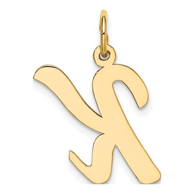 10K Yellow Gold Large Script Letter K Charm – view 3