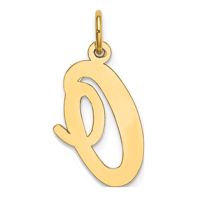 10K Yellow Gold Large Script Letter O Charm – view 3