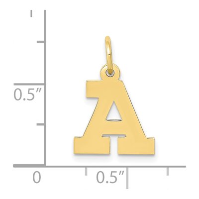10K Yellow Gold Small Initial A Pendant – view 4