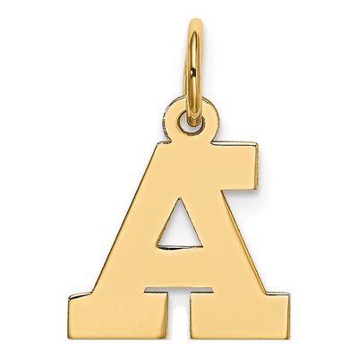 10K Yellow Gold Small Initial A Pendant – view 5