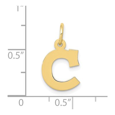 10K Yellow Gold Block Initial C Charm – view 4