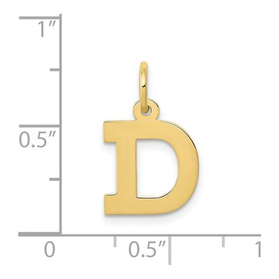 10K Yellow Gold Block Initial D Charm – view 4