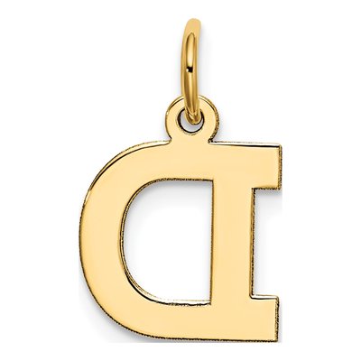 10K Yellow Gold Block Initial D Charm – view 5
