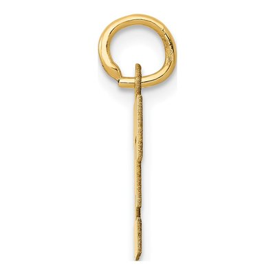 10K Yellow Gold Block Initial F Pendant – view 2