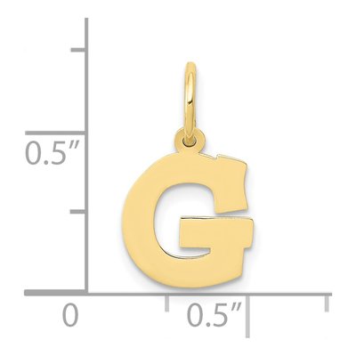 10K Yellow Gold Block Initial G Pendant – view 4